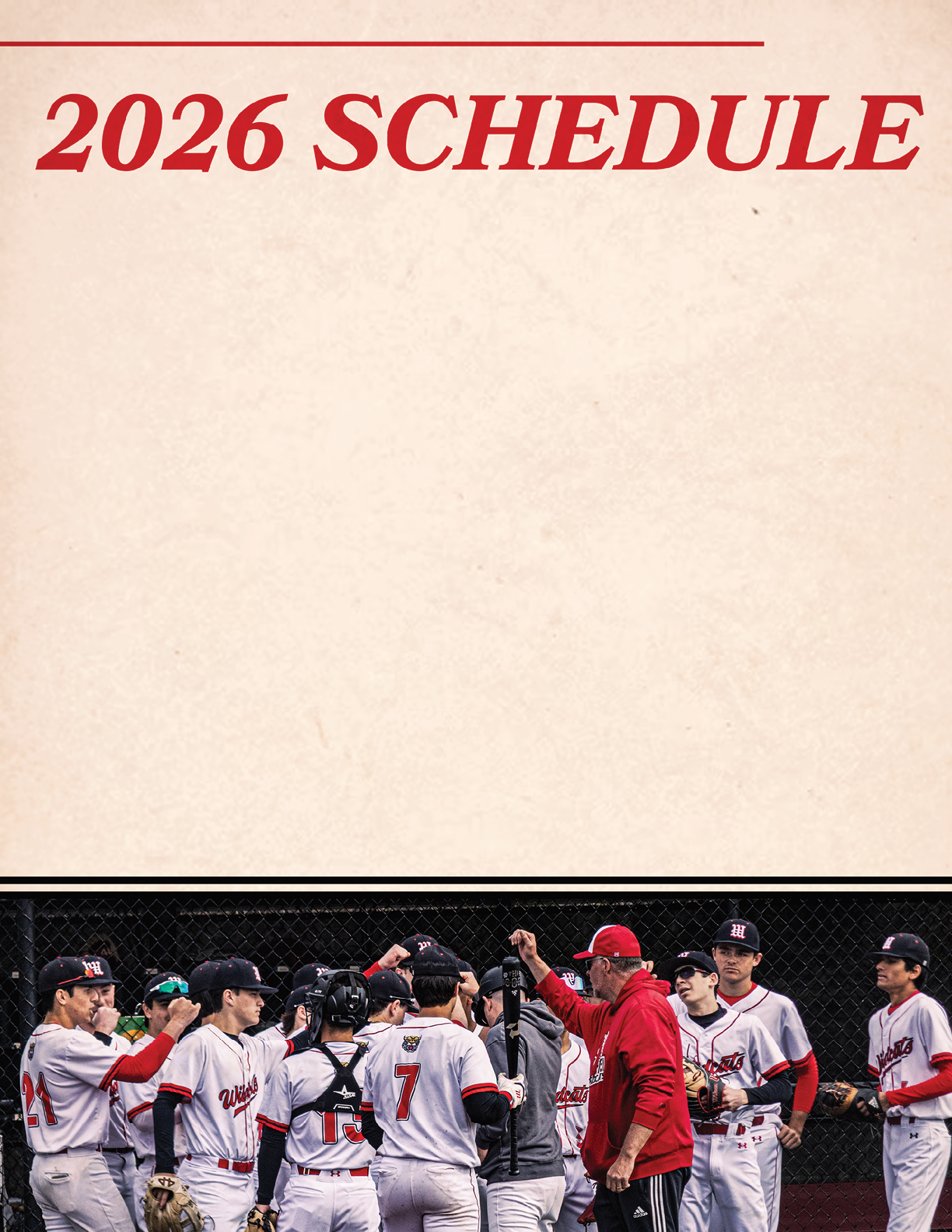 A group of baseball players huddled together on the field, wearing red and white uniforms. AI generated content