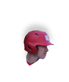 A red baseball cap with a white bill. Description generated by AI
