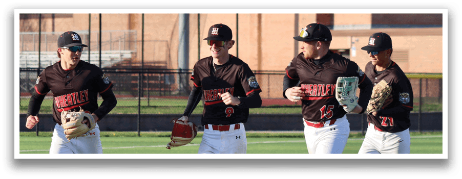 A group of baseball players wearing black and red uniforms. Description generated by AI
