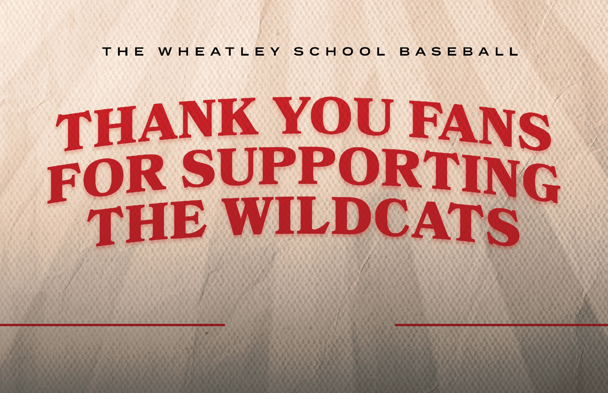 A red and white sign that says “Thank You Fans for Supporting the Wildcats". Description generated by AI