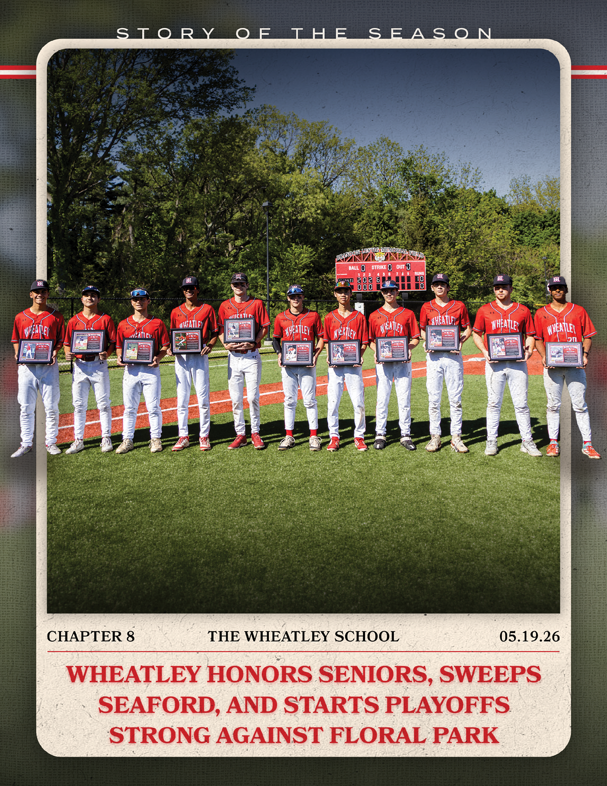A group of baseball players from Wheatley School. Description generated by AI