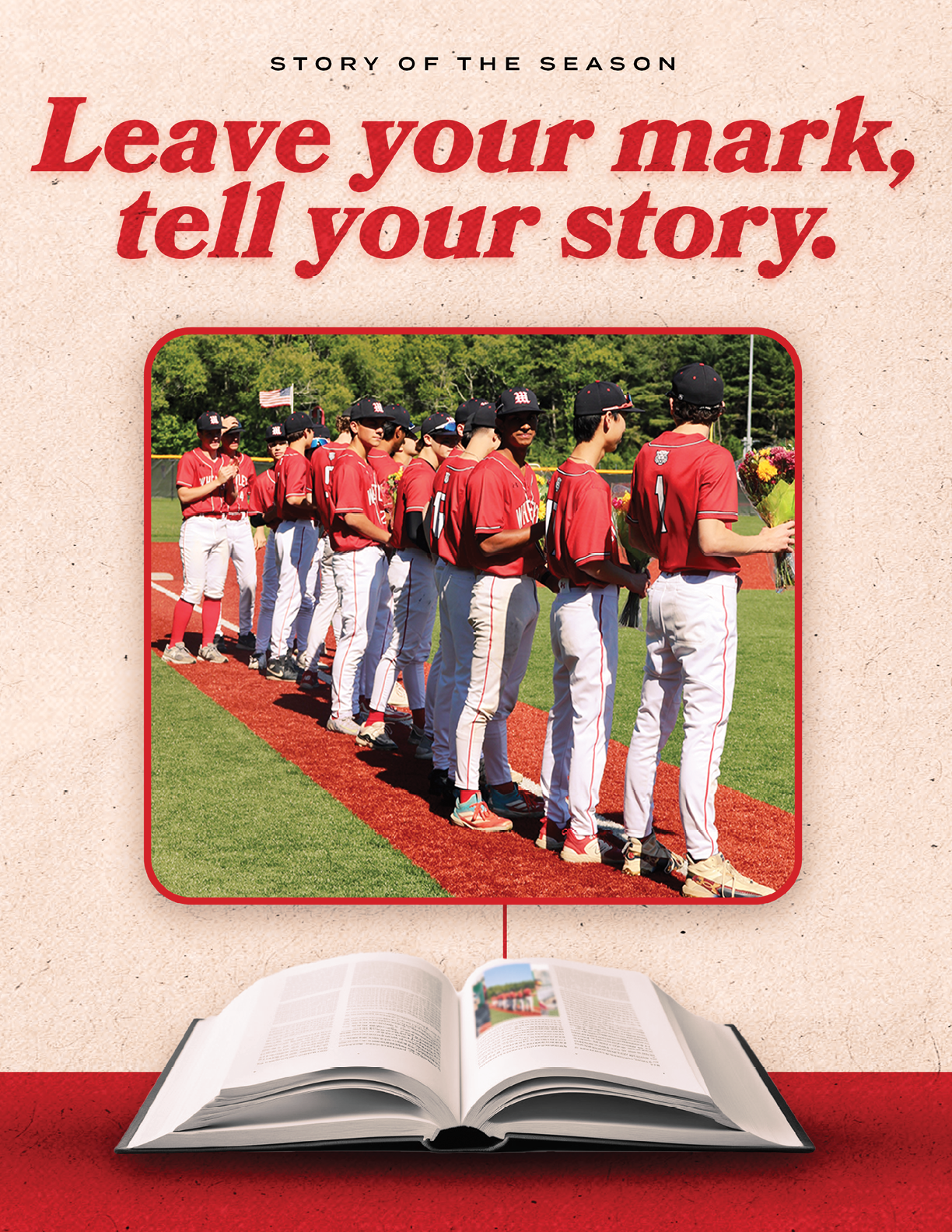 A book with a baseball team on the cover. Description generated by AI