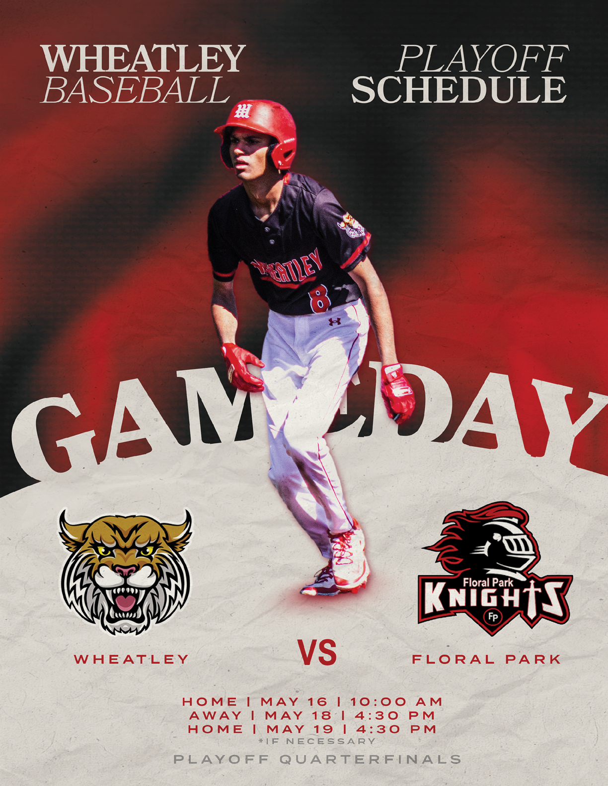 A baseball player wearing a red helmet and black jersey. Description generated by AI
