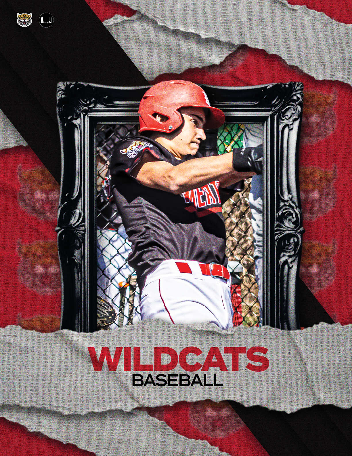 A baseball player wearing a red helmet. Description generated by AI