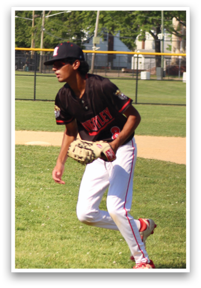 A baseball player running on the field. Description generated by AI