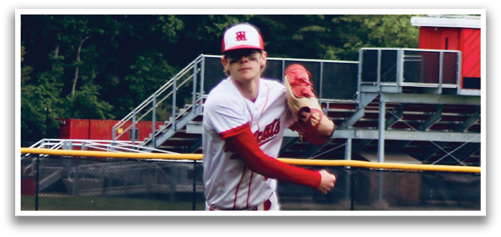 A baseball player is pitching a ball on a field. Description generated by AI