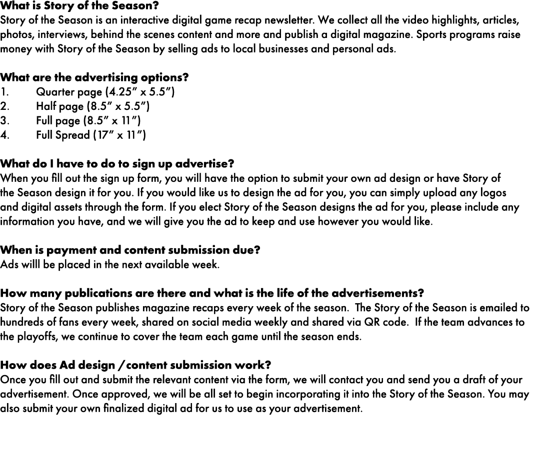 What is Story of the Season? Story of the Season is an interactive digital game recap newsletter. We collect all the ...