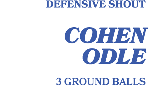 defensive shout cohen odle 3 ground ballS 