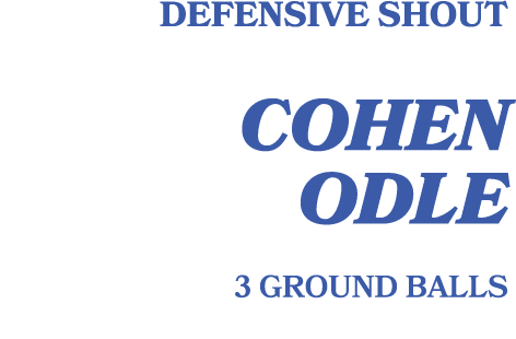 defensive shout cohen Odle 3 ground balls