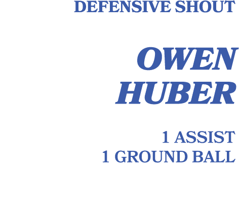 defensive shout owen huber 1 assist 1 ground ball