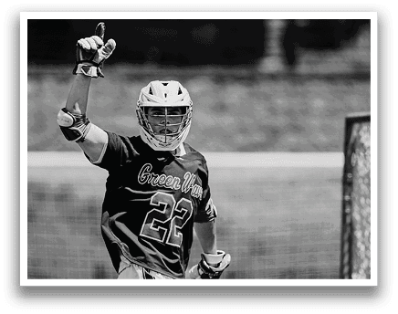 A man wearing a hockey helmet and jersey is celebrating a goal. AI generated content