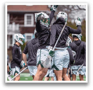 A group of men wearing hockey uniforms are celebrating a goal. AI generated content