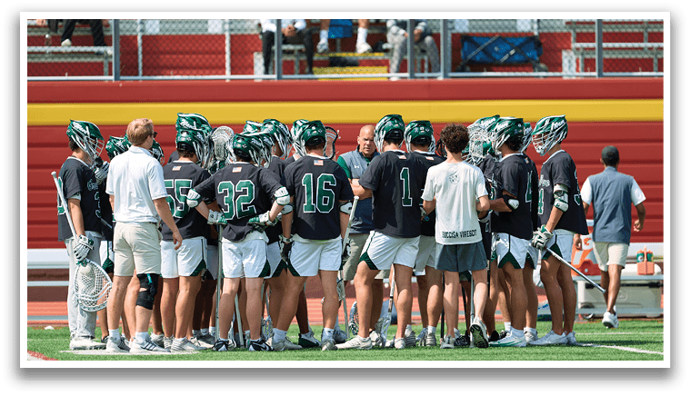 A group of people wearing green and black uniforms are standing on a field. AI generated content