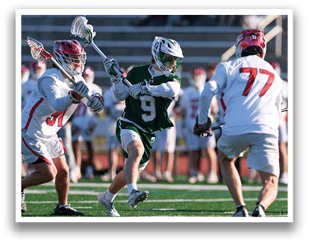 A group of people playing a game of lacrosse. AI generated content