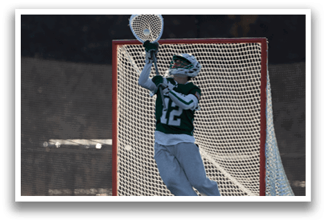 A man wearing a green and white uniform is leaping to catch a ball. AI generated content