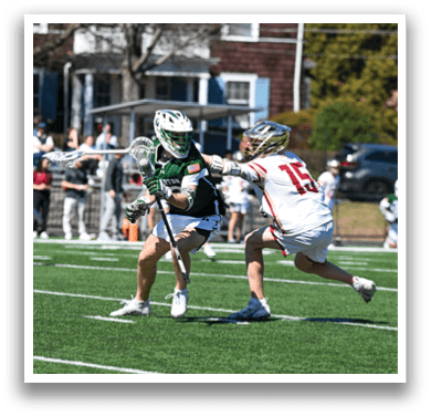 A group of people playing a game of lacrosse on a field. AI generated content