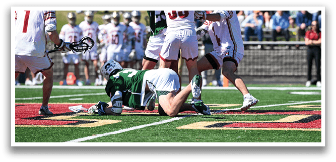 A group of people playing a game of lacrosse. AI generated content
