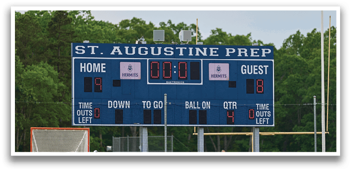 A scoreboard with the number 8 on it. Description generated by AI