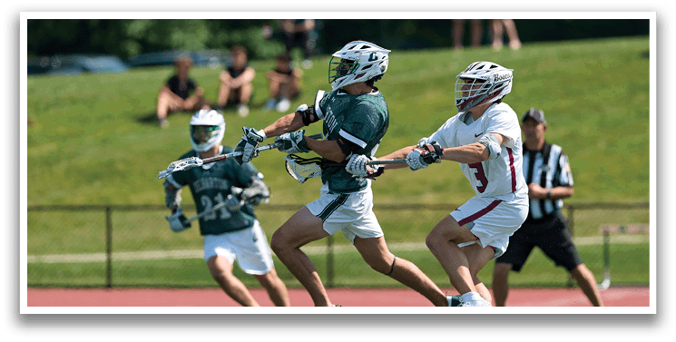 A man wearing a green and white helmet. Description generated by AI