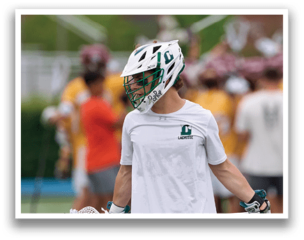 A man wearing a green and white jersey. Description generated by AI