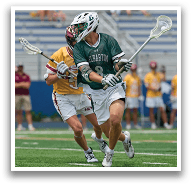 A man wearing a green and white helmet. Description generated by AI