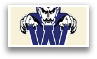 A blue and white logo with a devil face. Description generated by AI