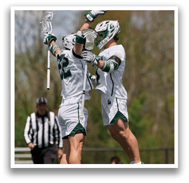 Two men are jumping in the air. Description generated by AI