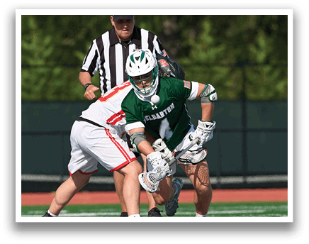 A man in a green shirt and white shorts is running on a field. Description generated by AI