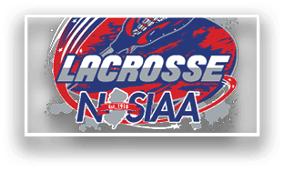 A lacrosse logo with a blue and red background. Description generated by AI