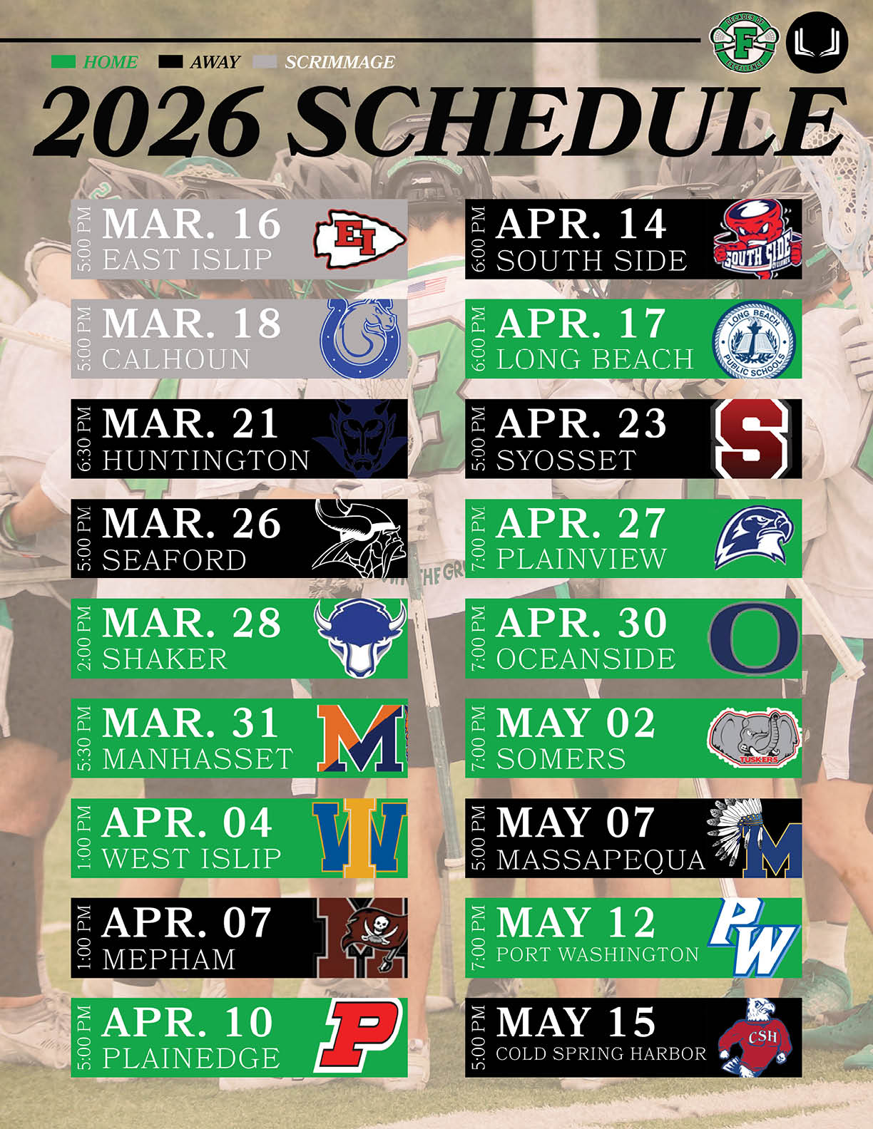 A calendar showing the schedule for the 2026 season. AI generated content