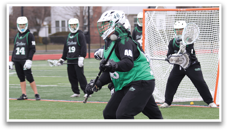 A group of people playing a game of lacrosse. AI generated content