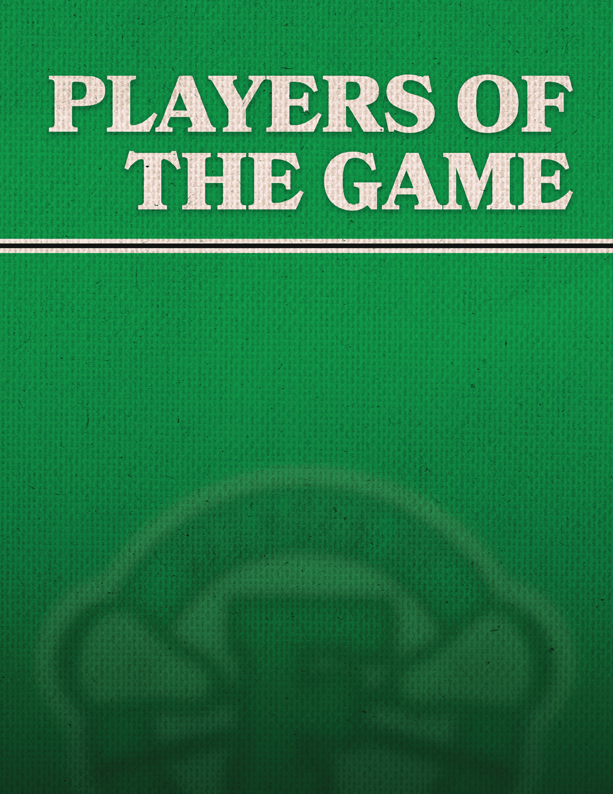 A green poster with a white logo and the words “Players of the Game" written in white. AI generated content