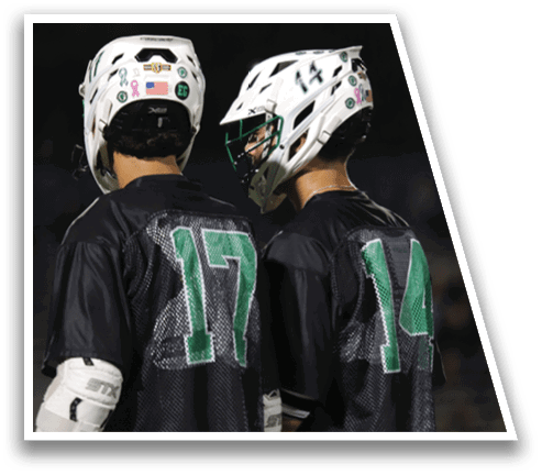 Two people wearing black shirts and white helmets. Description generated by AI