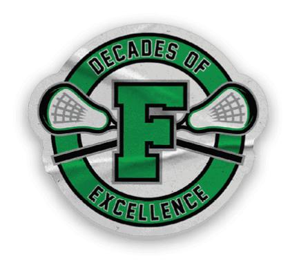 A green and white logo for the lacrosse team. Description generated by AI