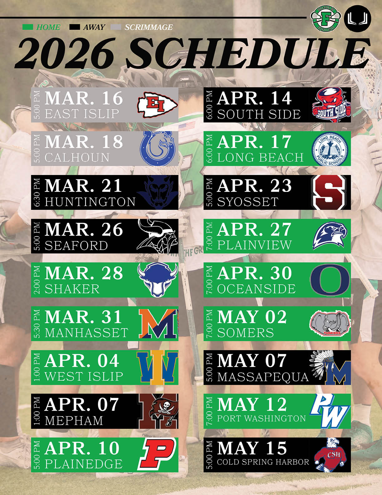 A calendar showing the schedule for the 2026 season. AI generated content