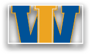 A blue and yellow logo with the letter W in the center. AI generated content
