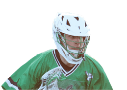 Two men playing lacrosse on a field. AI generated content