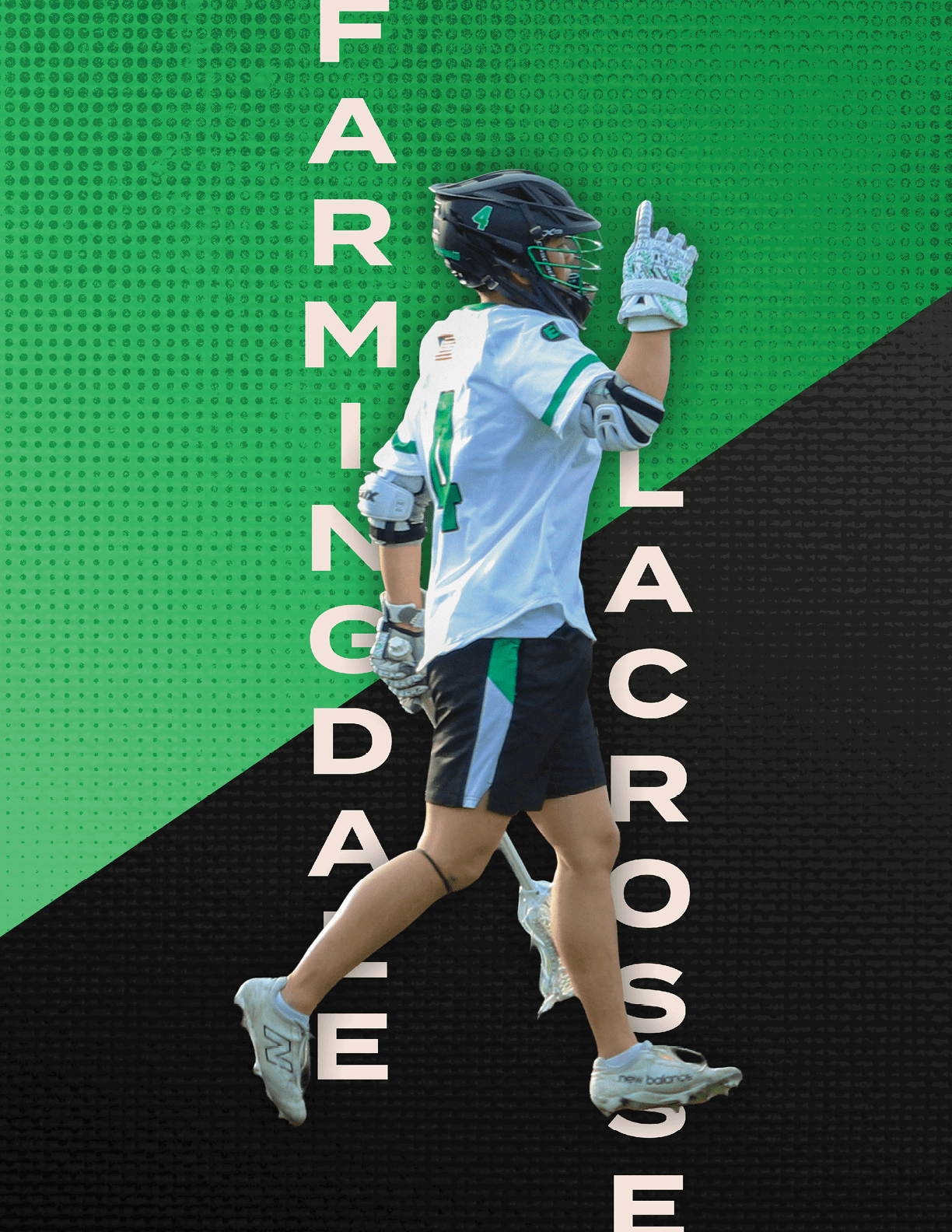 A man wearing a white and green jersey is running on a field. Description generated by AI