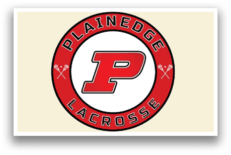 A red and white logo for Plantege Lacrosse. Description generated by AI