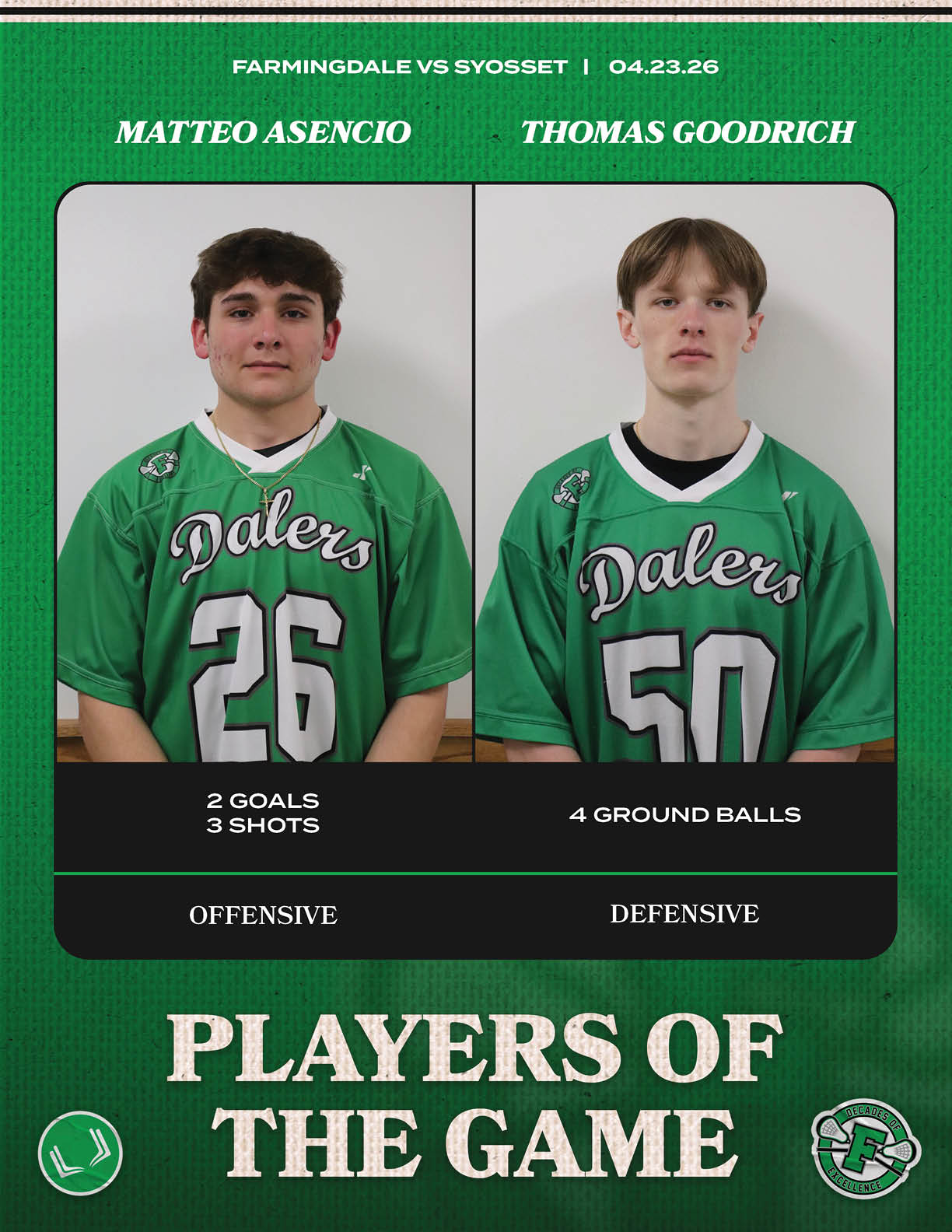 A green and white jersey with the number 50 on it. Description generated by AI