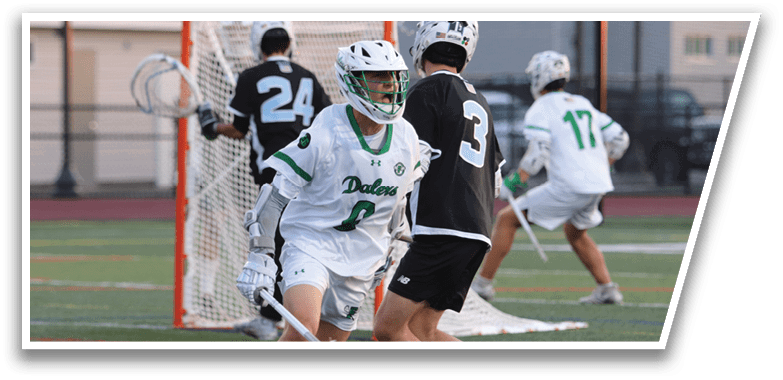 A group of people playing a game of lacrosse. Description generated by AI