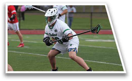 A group of people playing a game of lacrosse. Description generated by AI