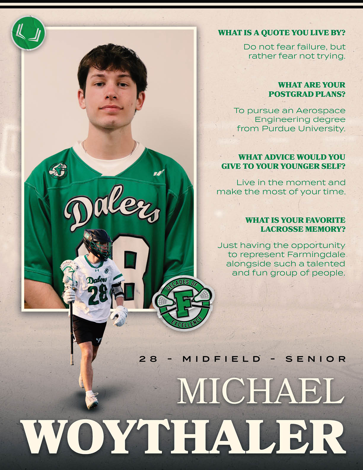 A man wearing a green jersey with the number 28 on it. Description generated by AI