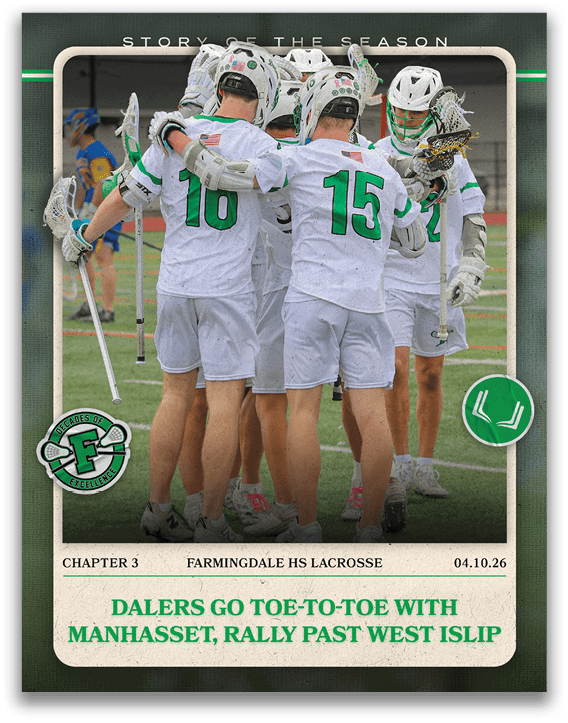 A group of lacrosse players huddled together. Description generated by AI