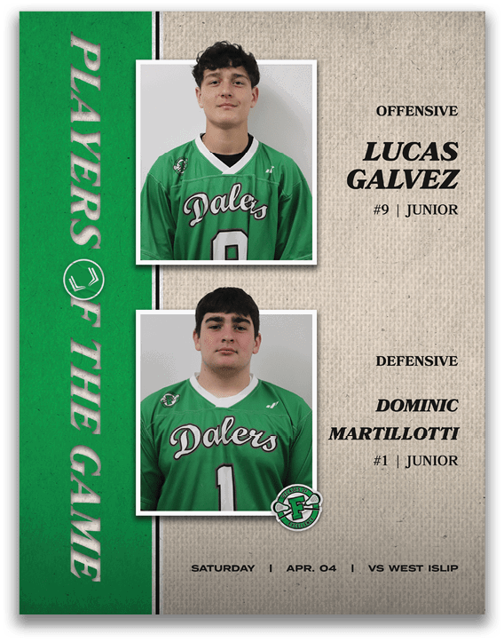 A poster of two football players. Description generated by AI
