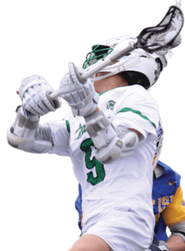 A man wearing a white shirt and green shorts is jumping in the air. Description generated by AI