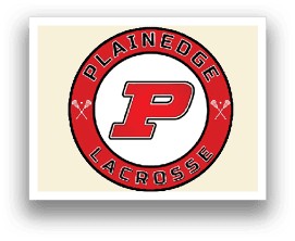 A red and white logo for Plantege Lacrosse. Description generated by AI