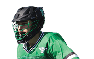 A man wearing a green shirt and a helmet. Description generated by AI