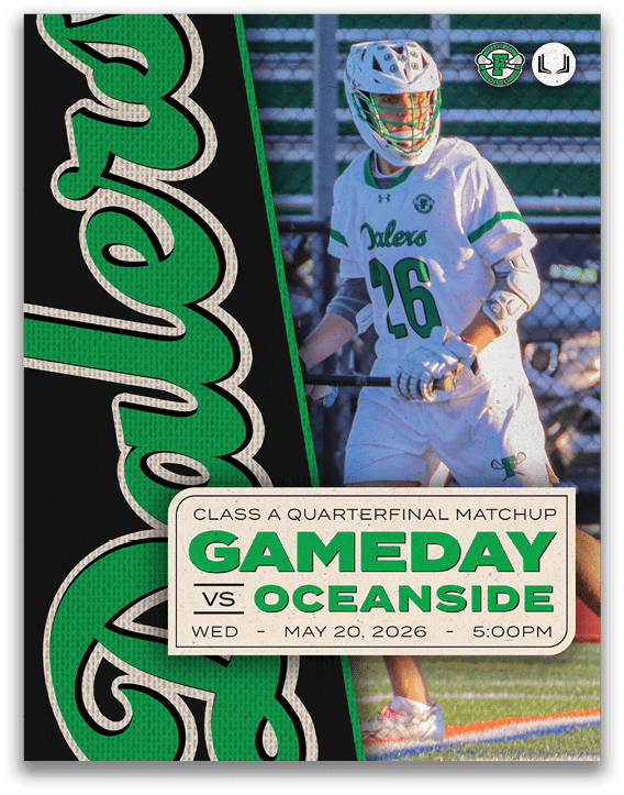 A green and white advertisement for a hockey game. Description generated by AI