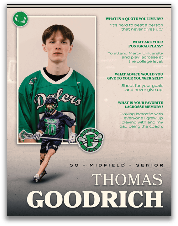 A green and white advertisement for a hockey game. Description generated by AI